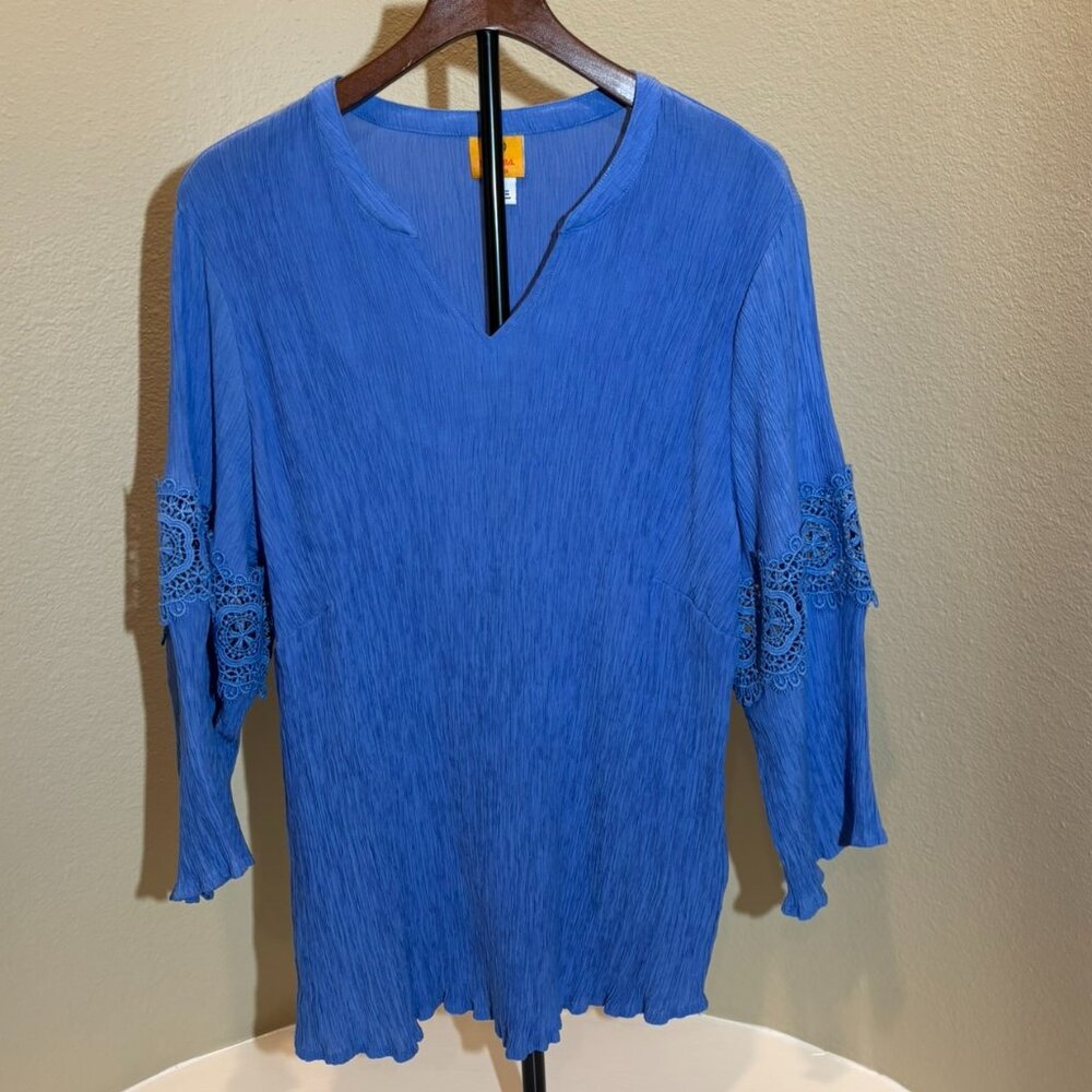 💙 Ruby Rd. Women Turquoise Tunic Boho Chic Meets Effortless Comfort